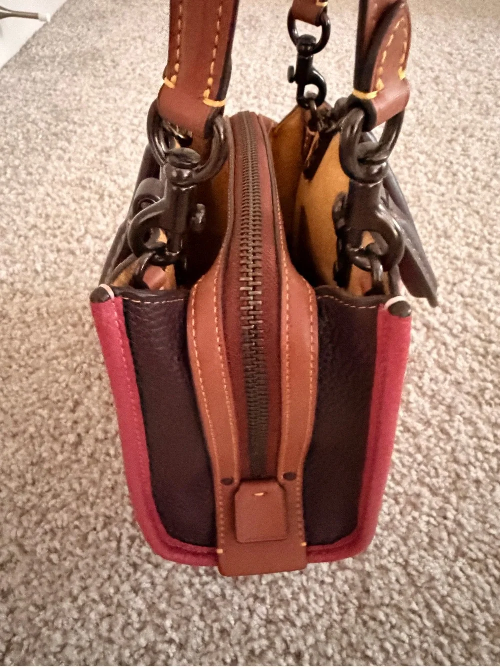 Coach Burgundy Leather Crossbody with Brown Strap vintage